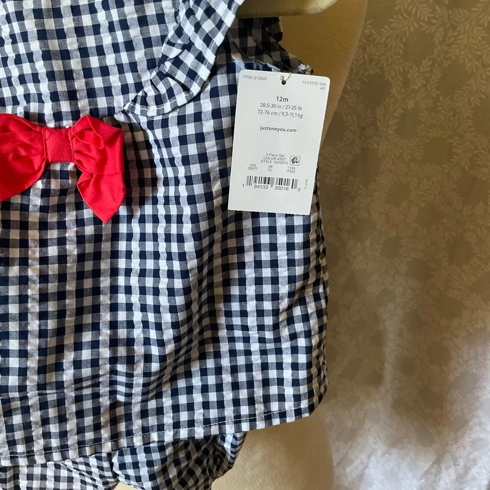 Carter's 3 Piece Gingham Summer Outfit Set